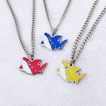 아띠아토 아기상어 미아방지목걸이 써지컬스틸 무료각인, 아동용, 노랑