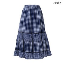 에이비플러스 ab.f.z 깅엄 체크 티어드 밴딩 스커트 (AFV2QS38A)