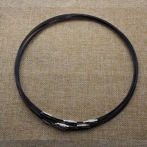 후크 봉투걸이10 개/몫 1 미리메터 스테인레스 스틸 와이어 초커 목걸이 코드 로프 황동 나사 걸쇠 DIY 보, 한개옵션1, 09 black