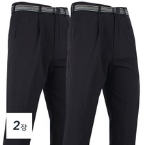 더빅보스 2장 세트 봄가을 남성 원턱 기능성 무지바지 작업복 등산바지 빅사이즈