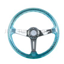 레이실휠 컨트롤러 JDM Racing Volantes Clean Crystal Twister Steering Wheel Chrome Spoke For Accessor, 한개옵션1, 02 Blue