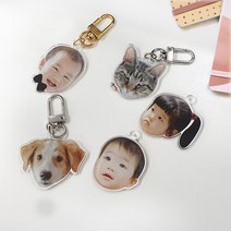 주문제작 아크릴 키링 포토 이니셜 커플 캐릭터 가방 차 키키링 굿즈 diy 열쇠고리, 1. 단면, 4. 왕관