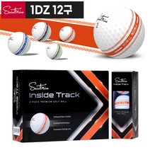 세인트나인 인사이드 트랙 3피스 골프공 1다즌 12알, 화이트 오렌지라인, 1박스, 12개