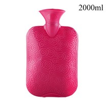 사우나 히터 1000ml 2000ml 휴대용 온수 병 고밀도 PVC 따뜻한 손 발 여성 배꼽 워머 방폭 뜨거운 물 주머니, [01] Red 2000ml