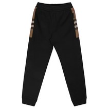 [버버리] 22FW 8045013 A1189 체크 패널 코튼 조거 팬츠 블랙