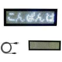 일본직발송 3. CXGD sign 디지털 led 스크롤 전자명찰 배지 전자명찰 소형 LED 전광판 다국어 示시 화이트, One Size_하크, 상세 설명 참조0