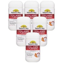 Natures Way 네이쳐스 웨이 콜라겐 플러스 강황 Collagen Plus Turmeric 60정, 6개