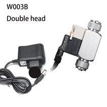 어항 저온 co2 어항 솔레노이드 밸브 입력 ac110-240v 출력 dc12v 어항 co2 조정 시스템에 사용, W003B 더블 헤드, 110-240V 미국 플러그