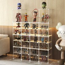 피규어모델 진열대 레고 아크릴 디스플레이 케이스, 3열 6층 - 바닥 높이 20-40CM