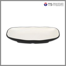 돌산멜라민 체크투톤(블랙앤화이트) 신타원골접시 (업소용그릇 멜라민그릇 예쁜그릇 식당접시 멜라민볼 멜라민찬기 검정색그릇), DS-7157 (1호)