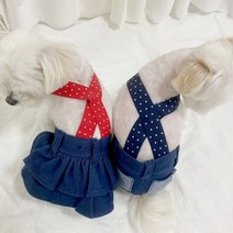 귀여운 강아지옷 멜빵 데님 스타일, 청바지