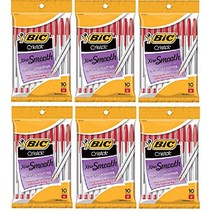 BIC 크리스탈 엑스트라 스무스 볼펜 미디엄 포인트(1.0mm) 레드 10개입(6개들이)