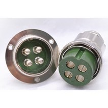 항공잭 40MM 날개타입 K-40-4핀 플러그 국내생산 원형커넥터 써큘러커넥터, 01_케이블, 1개