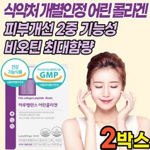 개별인정형 콜라겐 저분자 어린 피쉬 어류 생선 껍질 비늘 콜라겐 펩타이드 512달 비오틴 히알루론산 가루 분말 스틱 식약처 식약청 인증 인, 2박스