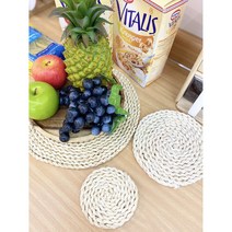 옥수수껍질 라탄 티코스터 트레이 해초코스터 냄비받침 4사이즈