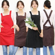 하랑이플 엑스자 찍찍이 앞치마(FREE BIG) 벨크로 X자 주방 바리스타 식당 빅사이즈 앞치마, 블랙(FREE)