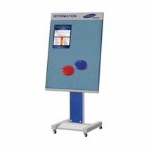 안내 스탠드형 패브릭 스틸 게시판 MGO-100C 650x850mm 자석부착식 은색 단면