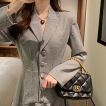 보헤미안 니스캣 프렌치 클래식 스윗 보카시 페플럼 정장원피스 일찍이 봄 2022 년 여성의류 4095699769