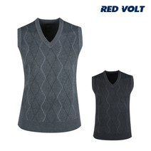 레드볼트 남성용 아가일 브이넥 니트 조끼 RM20A301