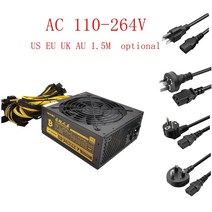 그래픽카드 채굴 전원 공급 장치 ethbitcoin 마이닝용 2000w ac 110264v 전체 전압 지원 광부 psu, 우리를