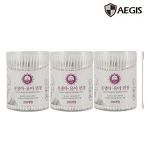 이지스 신생아 유아면봉 200P, 3개, 200개입