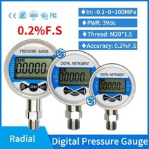 마노미터 압력계 차압 측정기 고정밀 디지털 수압 게이지 압력 표시기 미터, 0-25Mpa, 60mm dial diameter