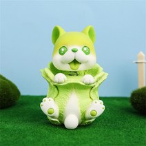 미니어처 주방 용품 녹색 야채 개 동물 모델 작은 입상 배추 애완 동물 홈 장식 머리, h-불독