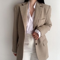[랜덤플레이] 데일리 빈티지 프렌치 체크 정장 자켓