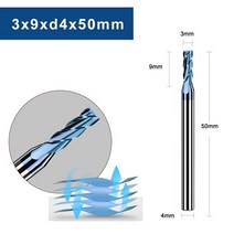 두번째 조각에서 25% 감소. HRC65 카바이드 텅스텐 스틸 밀링 커터 CNC 커팅 툴 엔드밀, 05 3x9xd4x50
