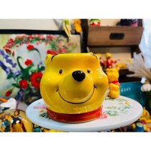 디즈니 곰돌이 푸우 입체 꿀단지 3D 머그잔 스푼세트 뚜껑 머그컵 세라믹 7종, 곰돌이 푸 머그 (450ml)