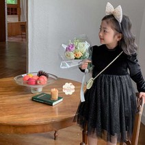 예쁜옷보니타 유아 블랙벨벳 샤원피스