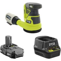 RYOBI 18볼트 무선 12.7cm. 배터리 및 충전기가 포함된 랜덤 궤도 샌더 키트 (소매 포장 없음 대량 포장), 한개옵션0