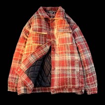 남자트위드자켓 붉은 격자 무늬 작은 향기로운 바람 과 가을 아메리칸 스타일 옷깃 툴링 셔츠 커플 복장 남성 봄 재킷