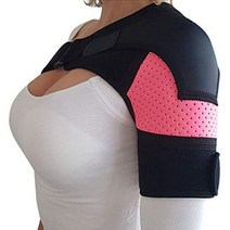 승모근마사지 뒷목뻐근 어깨찜질기 어깨 보호대 with pressure pad 네오프렌 어깨 지지대 어깨 통증 ice pack shoulder compression sleeve, 분홍색