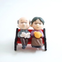 비오스 테라리움 피규어-빨간벤치 노부부 커플 3P세트 테라리움 젤캔들, 1번