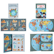 세계지도 랜드마크 어린이 유아퍼즐 자석교구 초등 학습 교육완구 어린이집교구, 1.세계지도