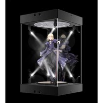 회전 피규어 케이스 LED 턴테이블 쇼케이스 보관함 인형 프라모델 받침대 전시장 진열장, 04.화이트 스타일 내부 높이 20cm