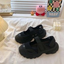 일본 두꺼운 밑창 여자 신발 레트로 캐주얼 스포츠 샌들 올매치 작은 흰색 여름