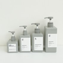 뉴앤룩 사각 디스펜서 주방세제 리필용기 샴푸 공병, 그레이 450ml, 1개