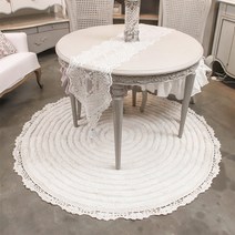 더블유101 블랑슈아 프렌치 릴리뜨개레이스 소형 러그1P 40X60cm