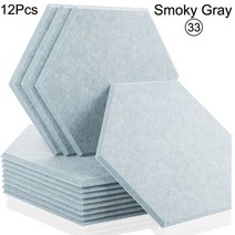 방음벽 방음 스펀지 차음제 흡음제 녹음실 벽간소음 방음공사 작업실 방음판, Large Hexagon, 33--Smoky Gray, 0.8cm Medium Density
