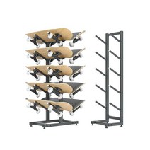 스노우보드 거치대 이동식 철제 다용도 진열 전시, 검정색 1열 7겹