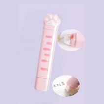 씨앤초이스 고양이발 2in1 수정&양면테이프 3개입 접착풀 문구 사무용품 휴대용 필기구 꾸미기, 핑크x3