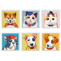 데코비즈 액자일체형 보석십자수150 52종, G02핑크양이