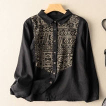 오노마 오노마 ONM LC160 루즈핏 면마 에스닉 패턴셔츠 블라우스 남방 (8187367)