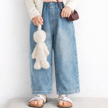 유아동 데님팬츠 남아 여아 청바지 키즈 일자핏 데일리룩 밴딩 예가와이드팬츠