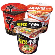 농심 라면 3종 세트, 18개, 신라면컵 x 6   새우탕컵 x 6   튀김우동컵 x 6