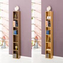 SJ가구 타워형 틈새 DVD장 6칸, 화이트