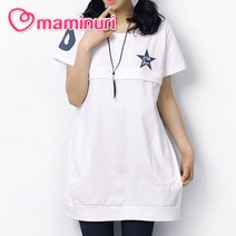 마미누리 여성용 F 날개 반팔 지퍼형 수유티