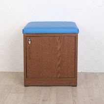 소나무공방 공간수납의자, 02.도어공간수납의자(40cm)-다크브라운+블루방석